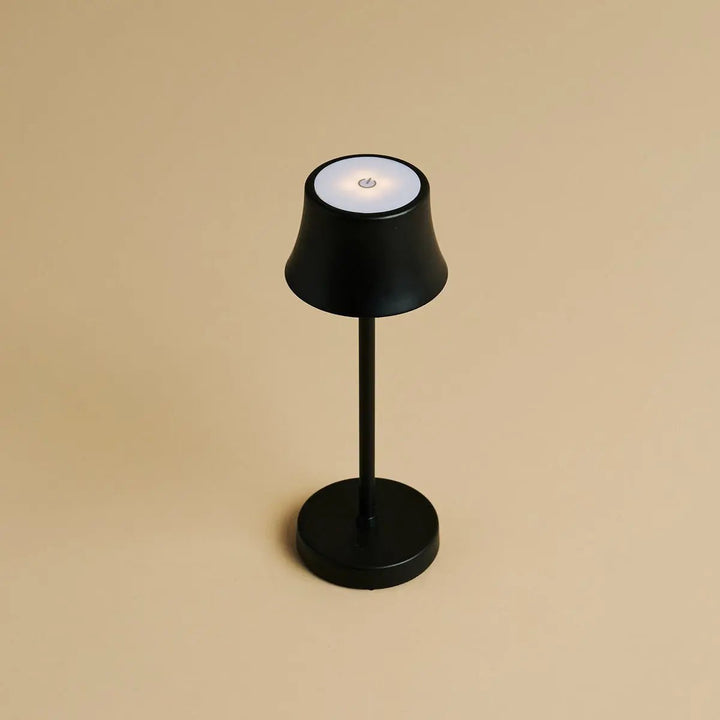 De pijp mini middernacht zwart oplaadbare tafellamp - draadloos opladen, dimbable lamp en 3 lichte kleuren
