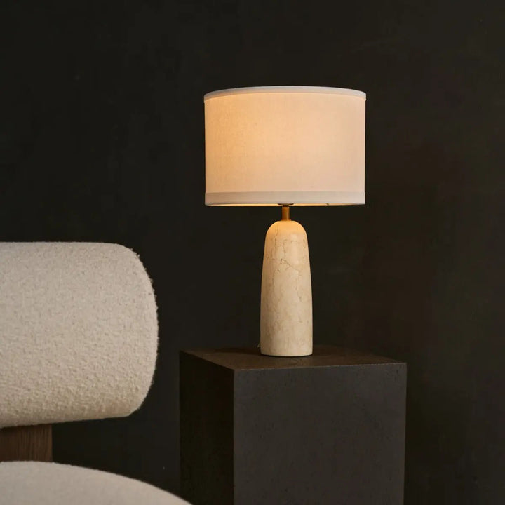 Charlotte Marmeren Lamp met Katoenen Kap – Elegante verlichting voor uw huis