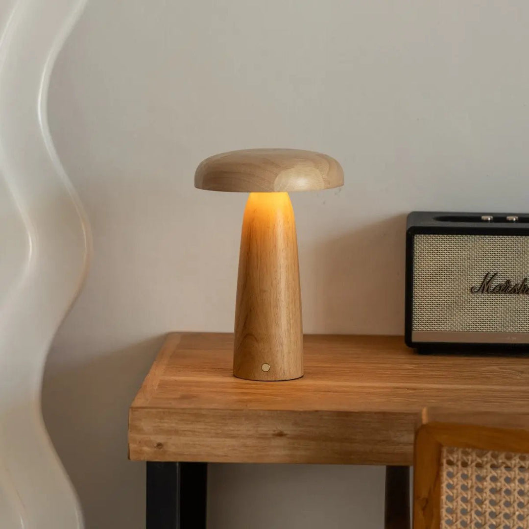 Lennart Houten Tafellamp – Oplaadbare, dimbare en draadloze verlichting