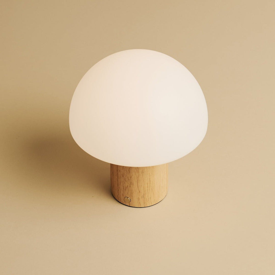 Mia lichtbruin stijlvolle houten tafellamp met dimmer - hout, functioneel en subtiel