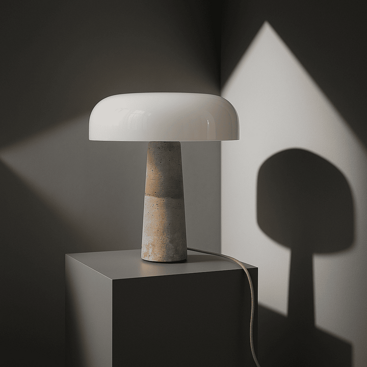 Emily travertijnlamp – elegant handgemaakt ontwerp met glazen kap