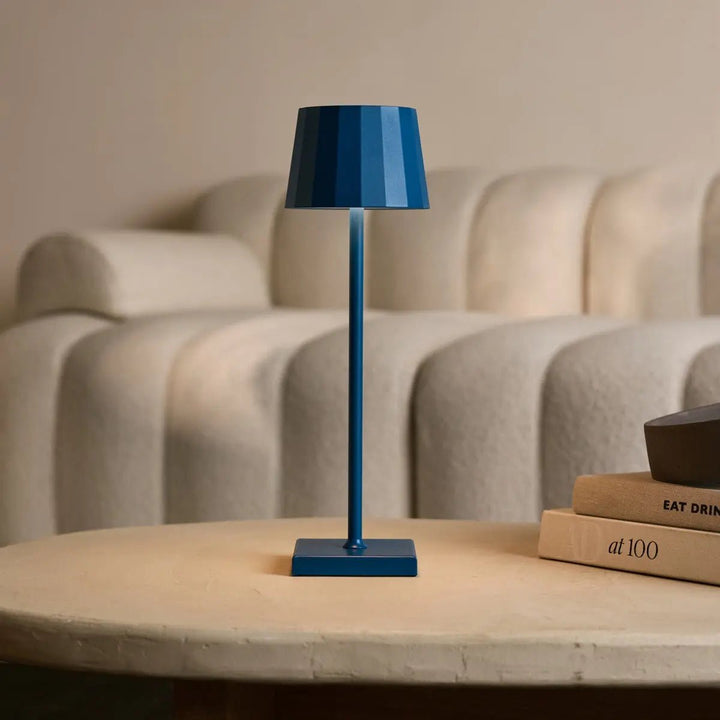 Wouter delftware blauw oplaadbare tafellamp-draadloos opladen, dimable, 120 uur batterijduur