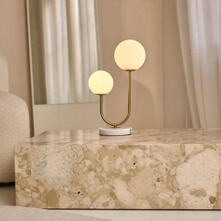 Giorgia Elegant Marble Lamp - Elegante tafellamp met matglazen lampen