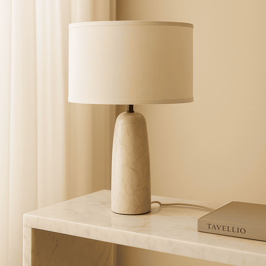 Charlotte Marmeren Lamp met Katoenen Kap – Elegante verlichting voor uw huis