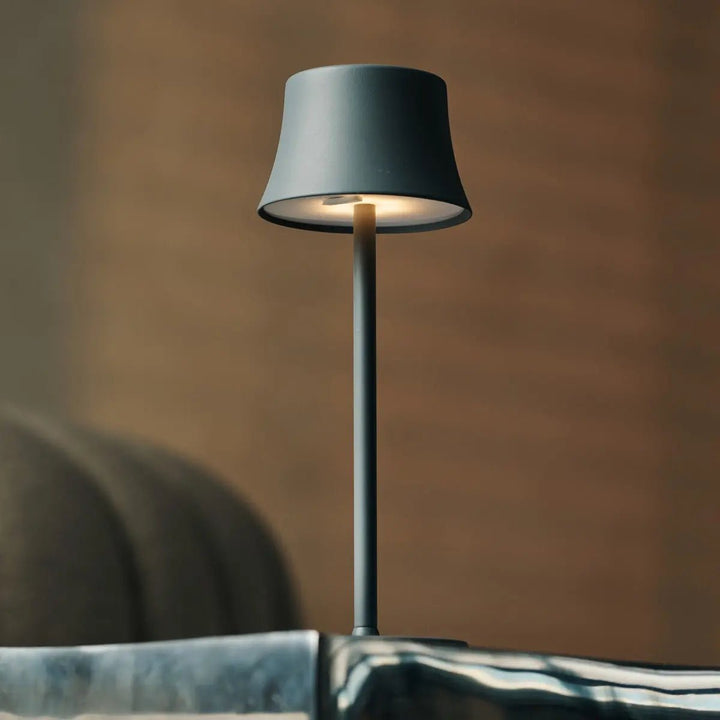 De pijp mini muis grijs oplaadbare tafellamp - draadloos opladen, dimbare lamp en 3 lichte kleuren