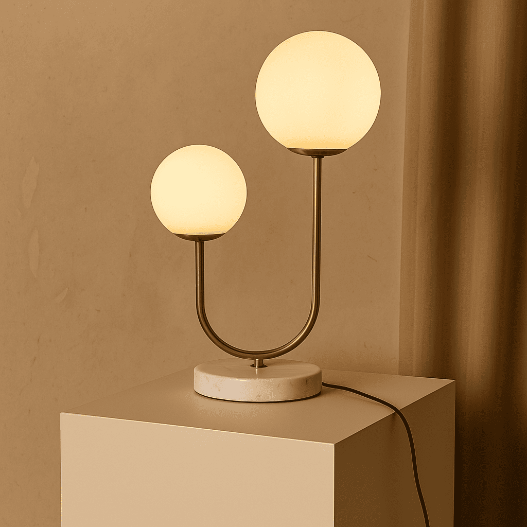 Giorgia Elegant Marble Lamp - Elegante tafellamp met matglazen lampen