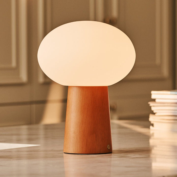 Max kastanje houten draadloze en oplaadbare lamp-milieuvriendelijk ontwerp