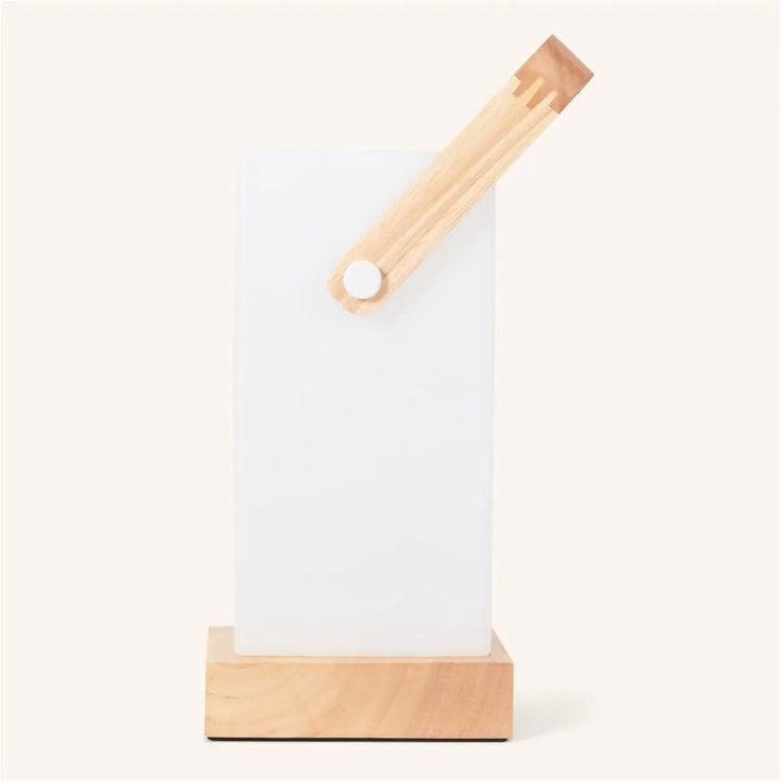 Harper lichtbruine houten lamp – draadloze oplaadbare tafellamp met handvat